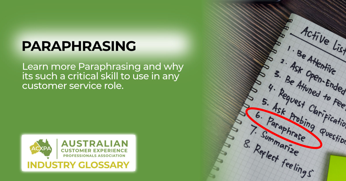 Paraphrasing examples in customer service