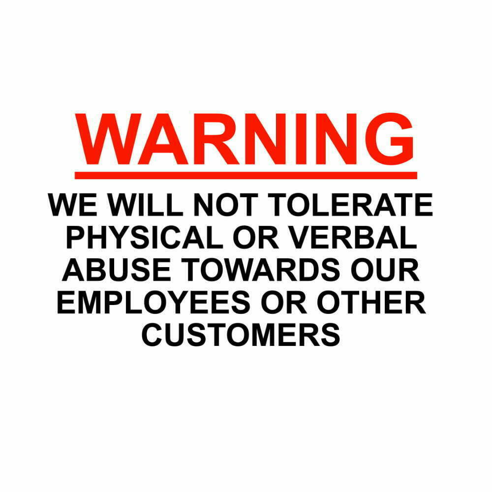Customer Abuse Warning A4 printable template free