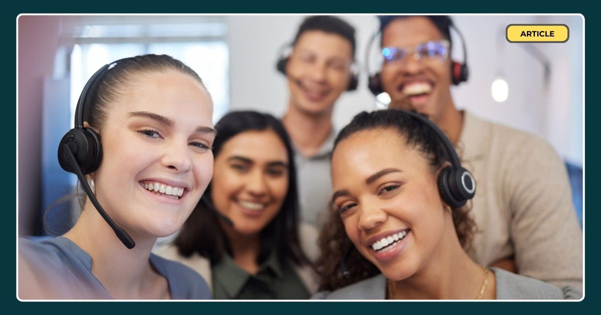 engaged employees working in a call centre