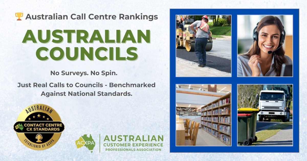 Australian Councils Call Centre Rankings produced by ACXPA