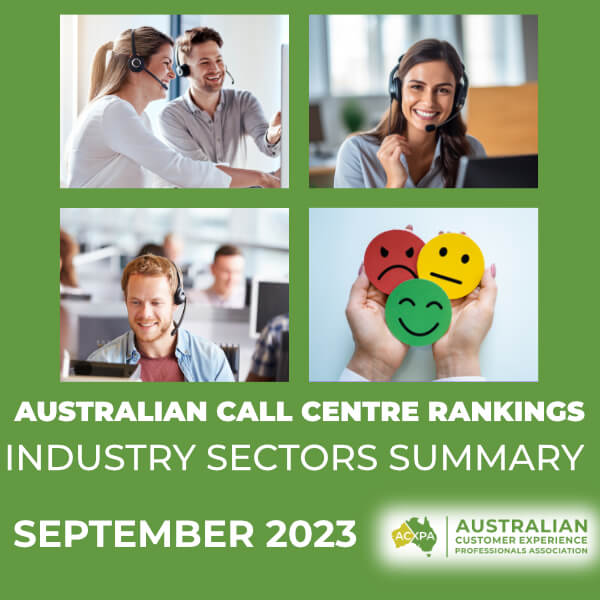 ACXPA Call Centre Rankings September 2023 Sectors Summary