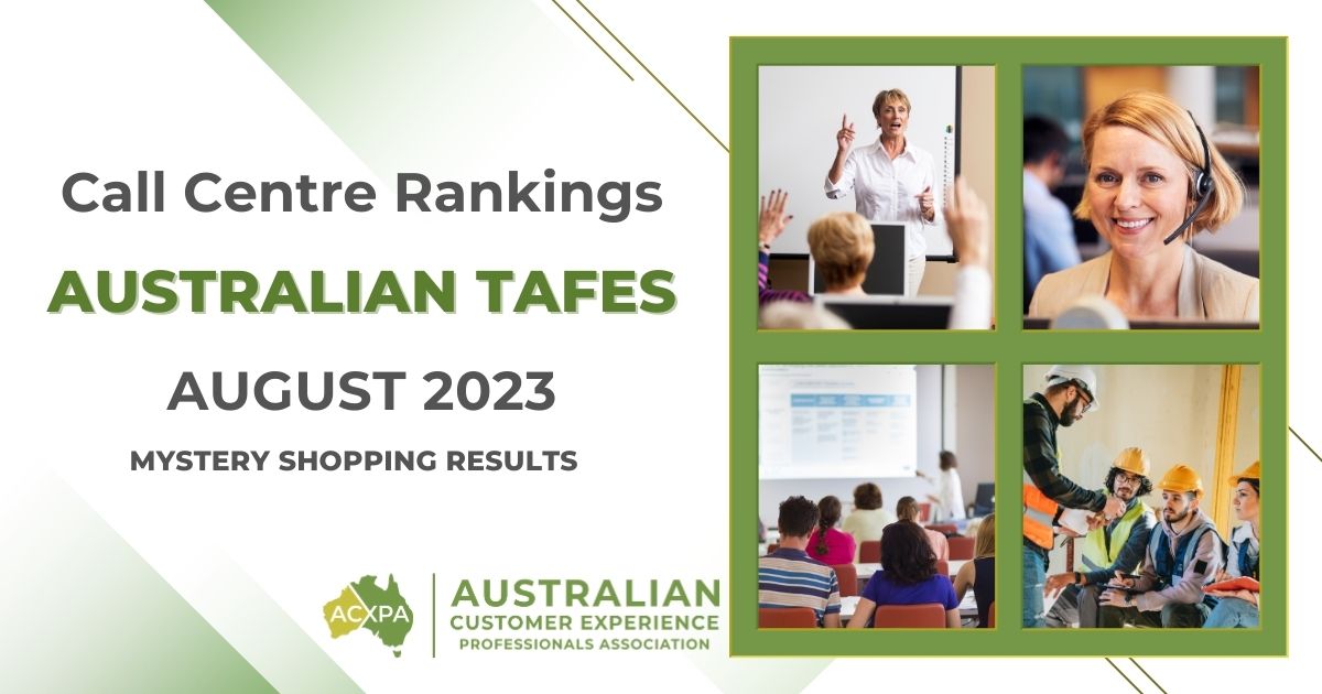 Australian TAFEs August 2023 Call Centre Rankings