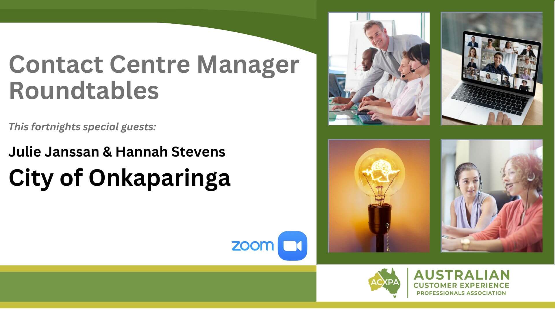 City of Onkaparinga Contact Centre Manager Rountable