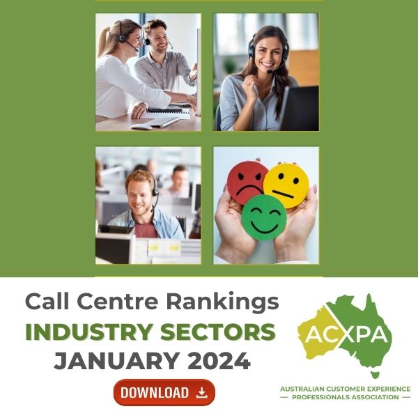 Australian Industry Sectors Call Centre Rankings Monthly Download January 2024