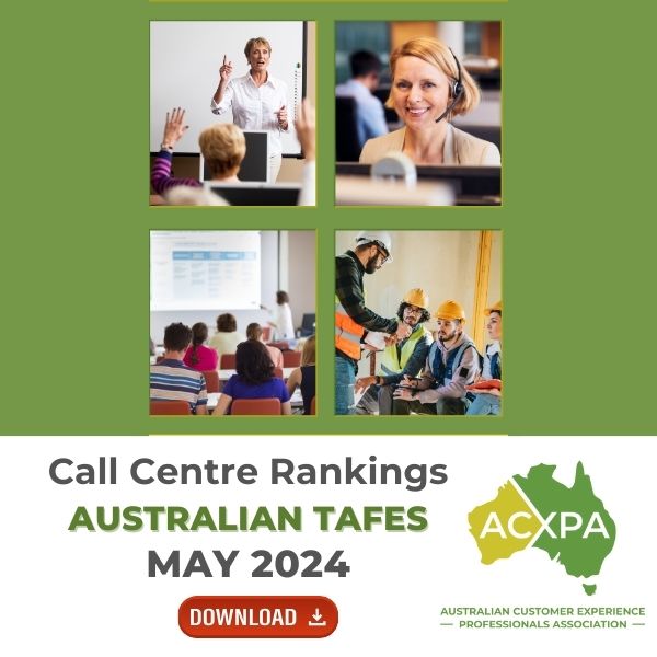 ACXPA Australian TAFEs Call Centre Rankings Monthly Download May 2024