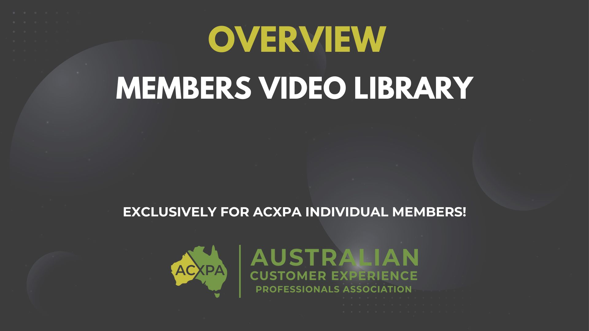 Members Video Library Promo