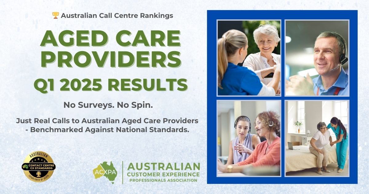 Australian Aged Care Providers Call Centre Rankings ACXPA Q1 2025 Results