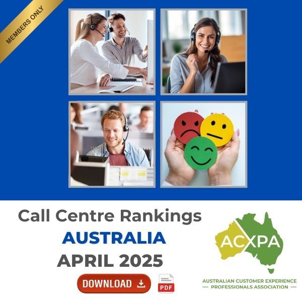 Australian Call Centre Rankings Monthly Download April 2025