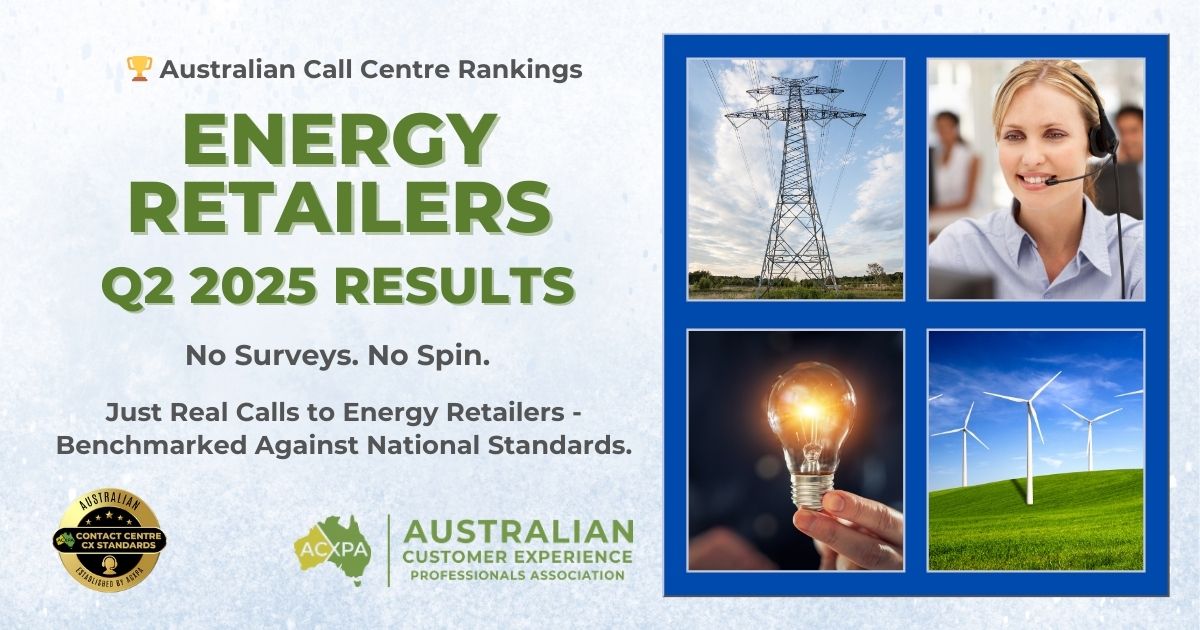 Australian Energy Retailers Call Centre Rankings Q2 2025 Results