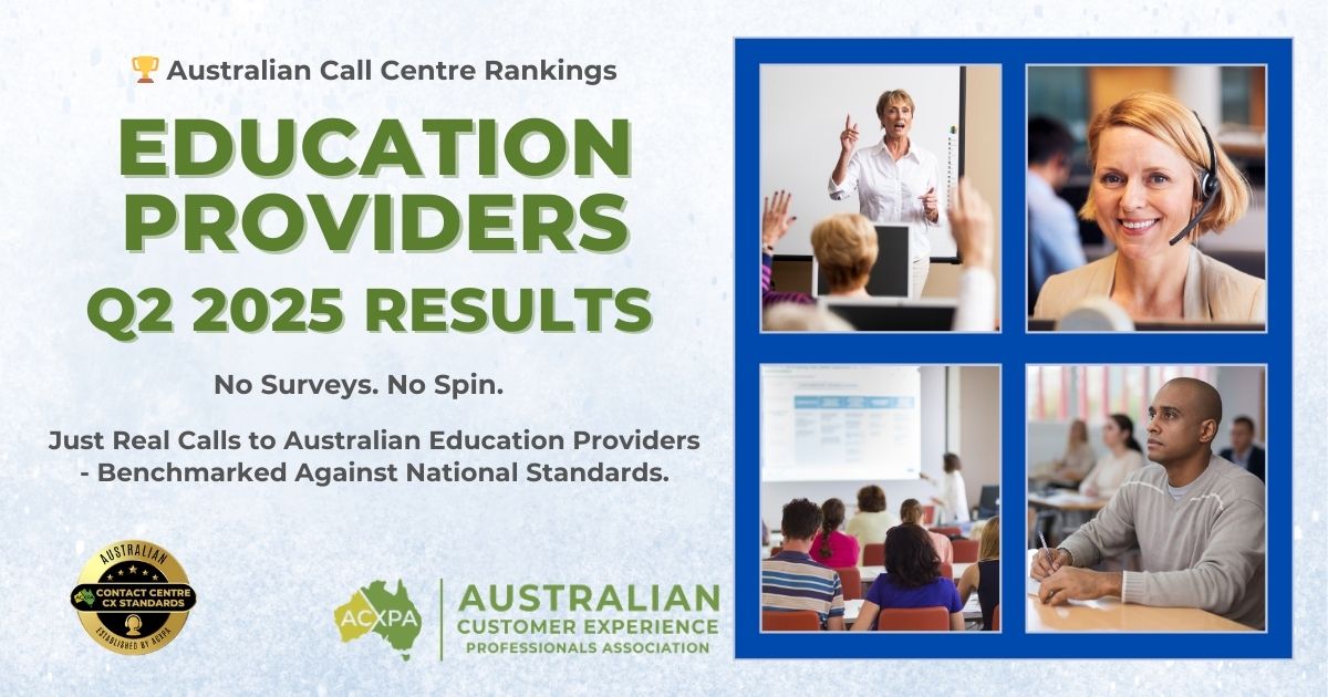 Education Sector Call Centre Rankings Australia Q2 2025 Results