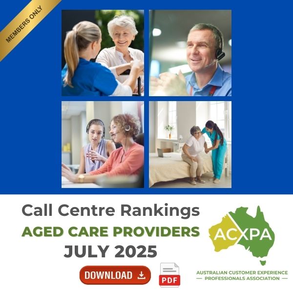 Aged Care Providers Call Centre Rankings Monthly Download July 2025