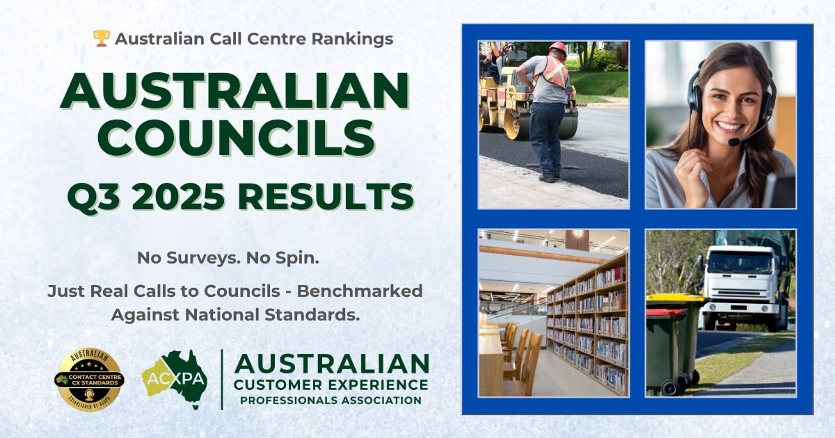 Australian Councils Call Centre Rankings ACXPA Q3 2025