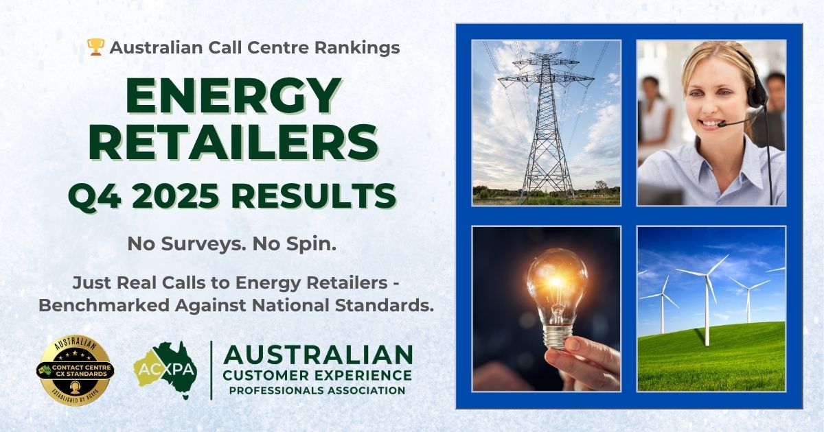 Australian Energy Retailers Call Centre Rankings Q4 2025 Results