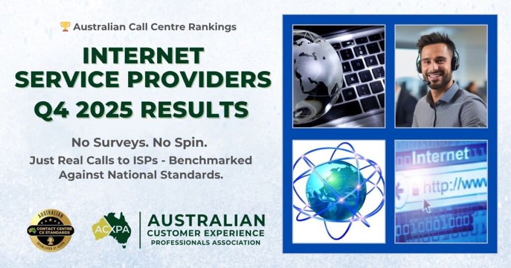Current Report! We reveal the leading Internet Service Providers call centre rankings for Q4 2025 including average wait times, customer service quality, call answer percentage and lots more!