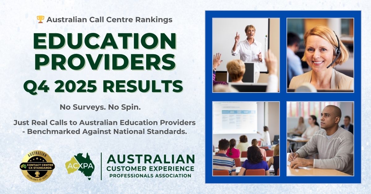 Education Sector Call Centre Rankings Australia Q4 2025 Results