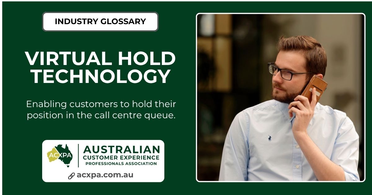 A customer opting to use virtual hold in the call centre