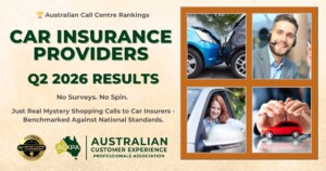 Australian Car Insurers call centre rankings Q2 2026 Results