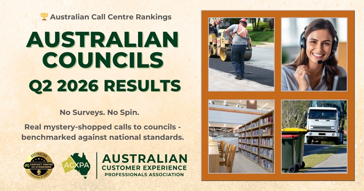 Australian Councils Call Centre Rankings ACXPA Q2 2026