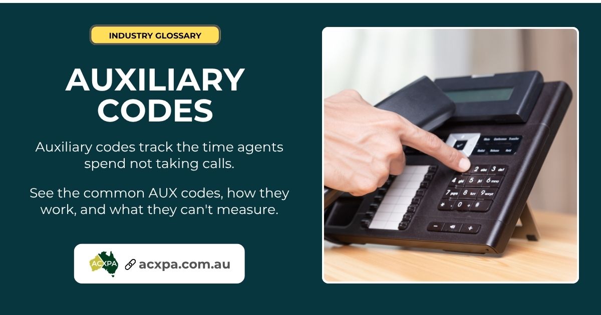 Call Centre Auxiliary Codes