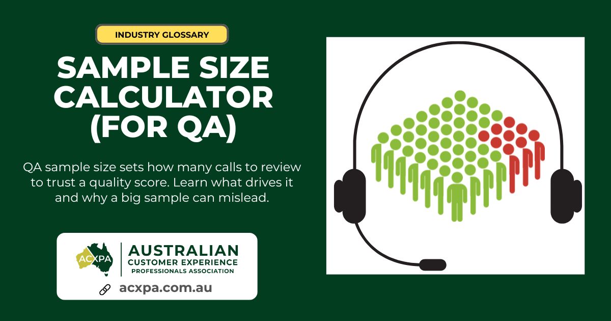 A call centre headset with a QA sample size calculation