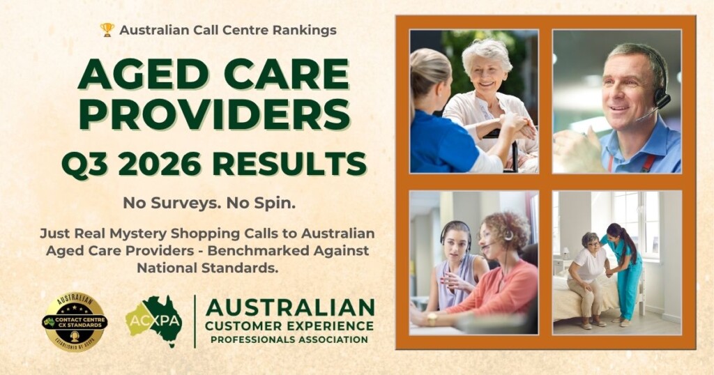 Coming Soon! The Q3 2026 Australian Call Centre Rankings for Aged Care Providers includes average wait times, quality of service, call answer percentage and more.