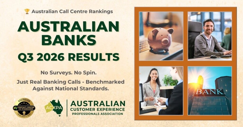 Coming Soon! The Q3 2026 Australian Call Centre Rankings for Banks will be published in late July, with metrics including call centre wait times, customer experience rankings, access rankings and more.