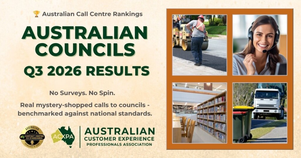 Coming Soon! View the Q3 2026 Australian Council's Call Centre Rankings with average wait times, customer service quality, answer percentage and more. (Published late October 2026)